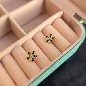 Emerald Flower Earrings